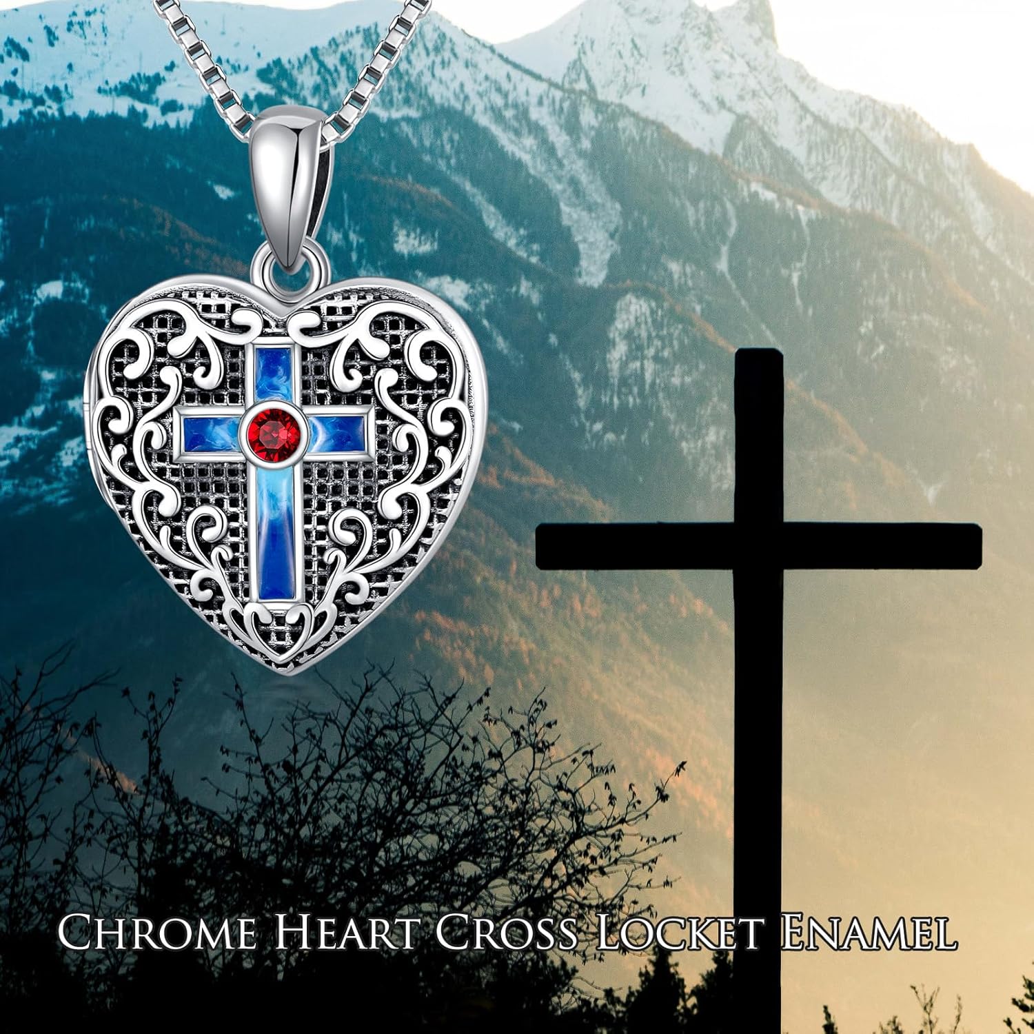 SOULMEET Heart Shaped Cross Locket Necklace That Holds 2 Pictures Photo Keep Someone Near to You Sterling Silver Custom Jewelry Personalized Locket Pendant - Image 6