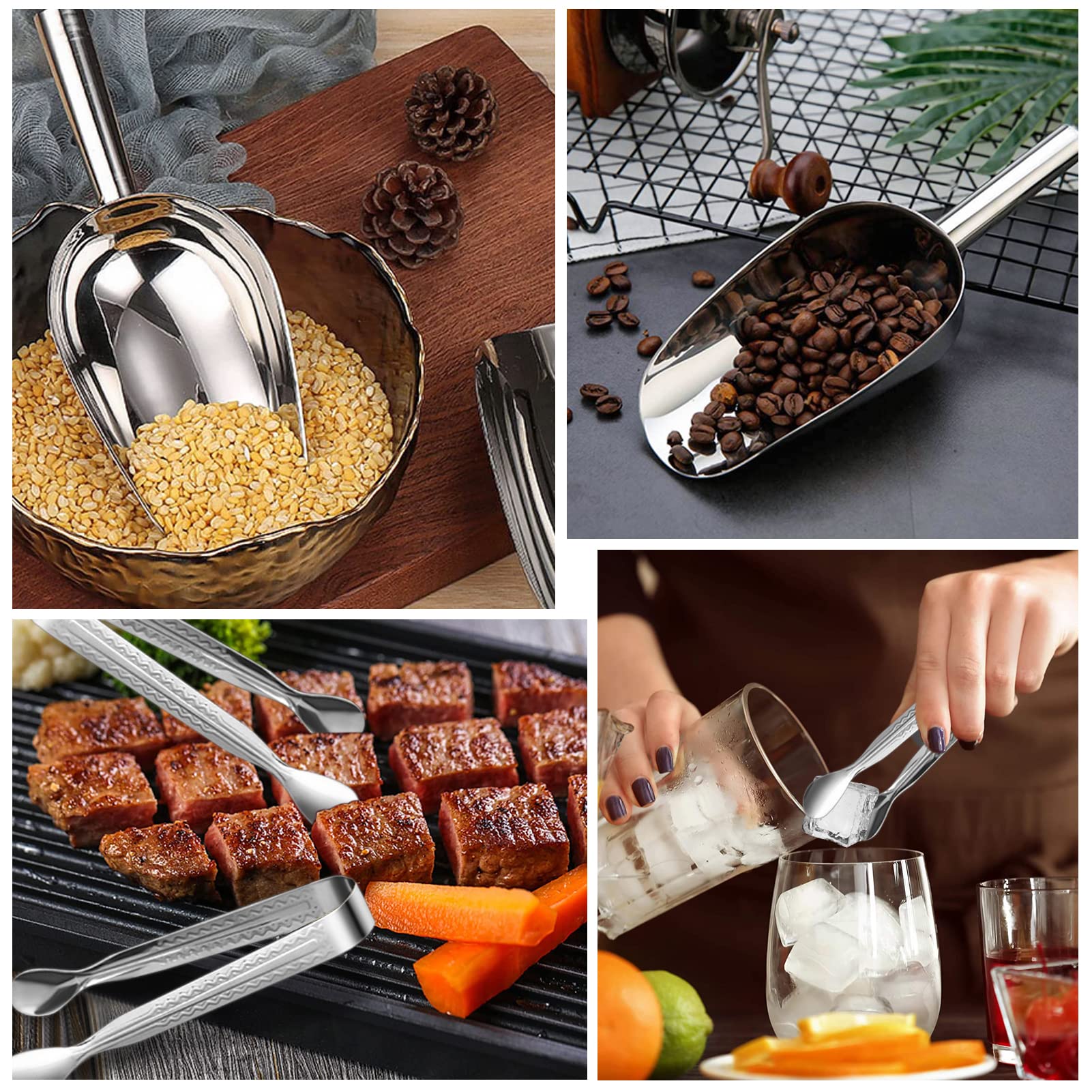 Servierzange Aus Edelstahl, 15,2 Cm – Stylische Silberne Zange Für Buffet, Salat, Eiswürfel & Vorspeisen, Robust & Spülmaschinengeeignet