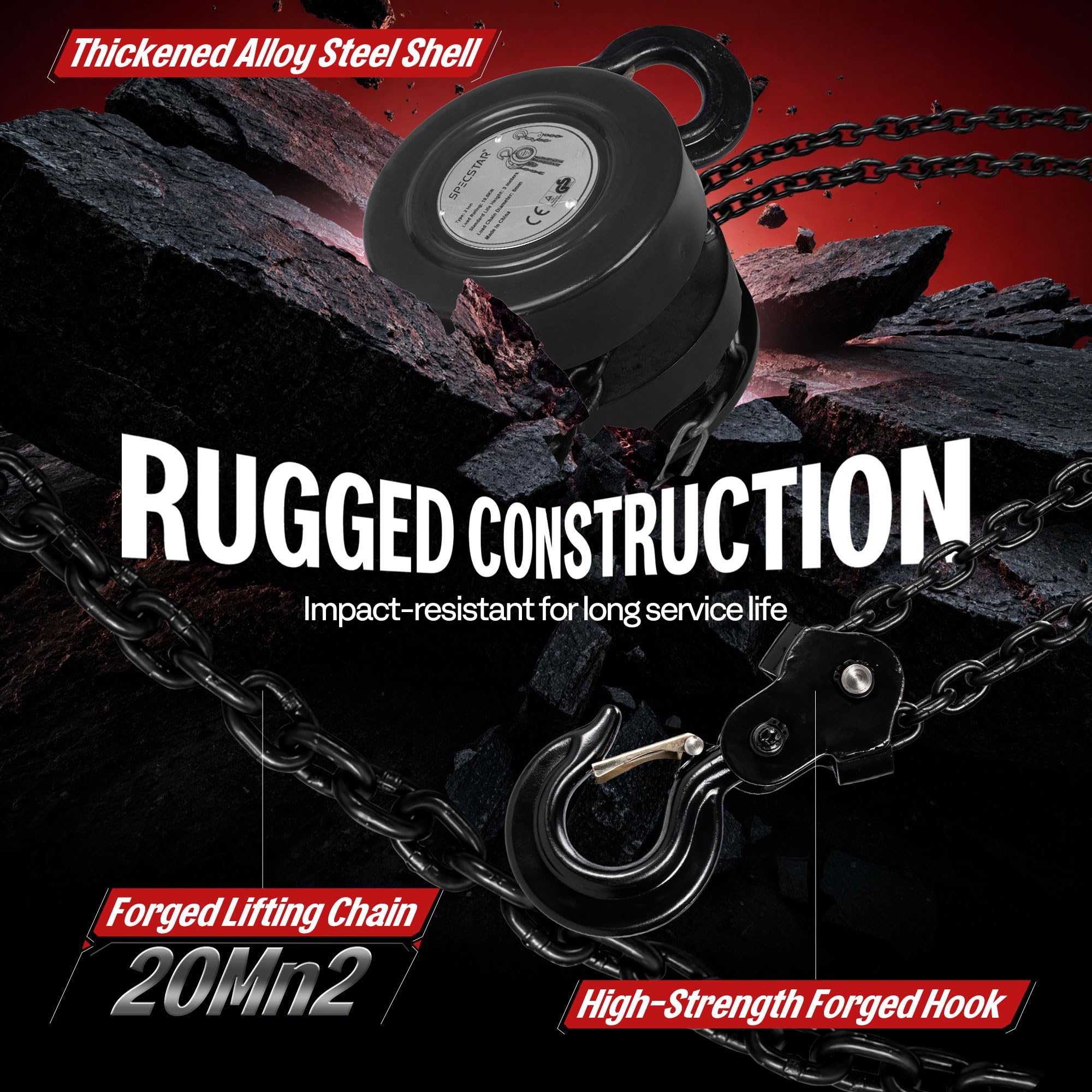 2 Ton Hand Chain Hoist - Heavy Duty Lifting -5 2 Ton Hand Chain Hoist - Heavy Duty Lifting -5