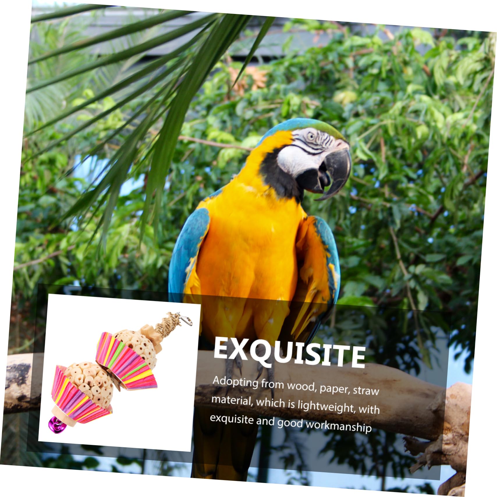 Toddmomy Jouet à Mâcher Suspendu pour Perroquet Accessoire Ludique pour Oiseaux Jouet à Déchiqueter pour Cage à Oiseaux Divertissant Et