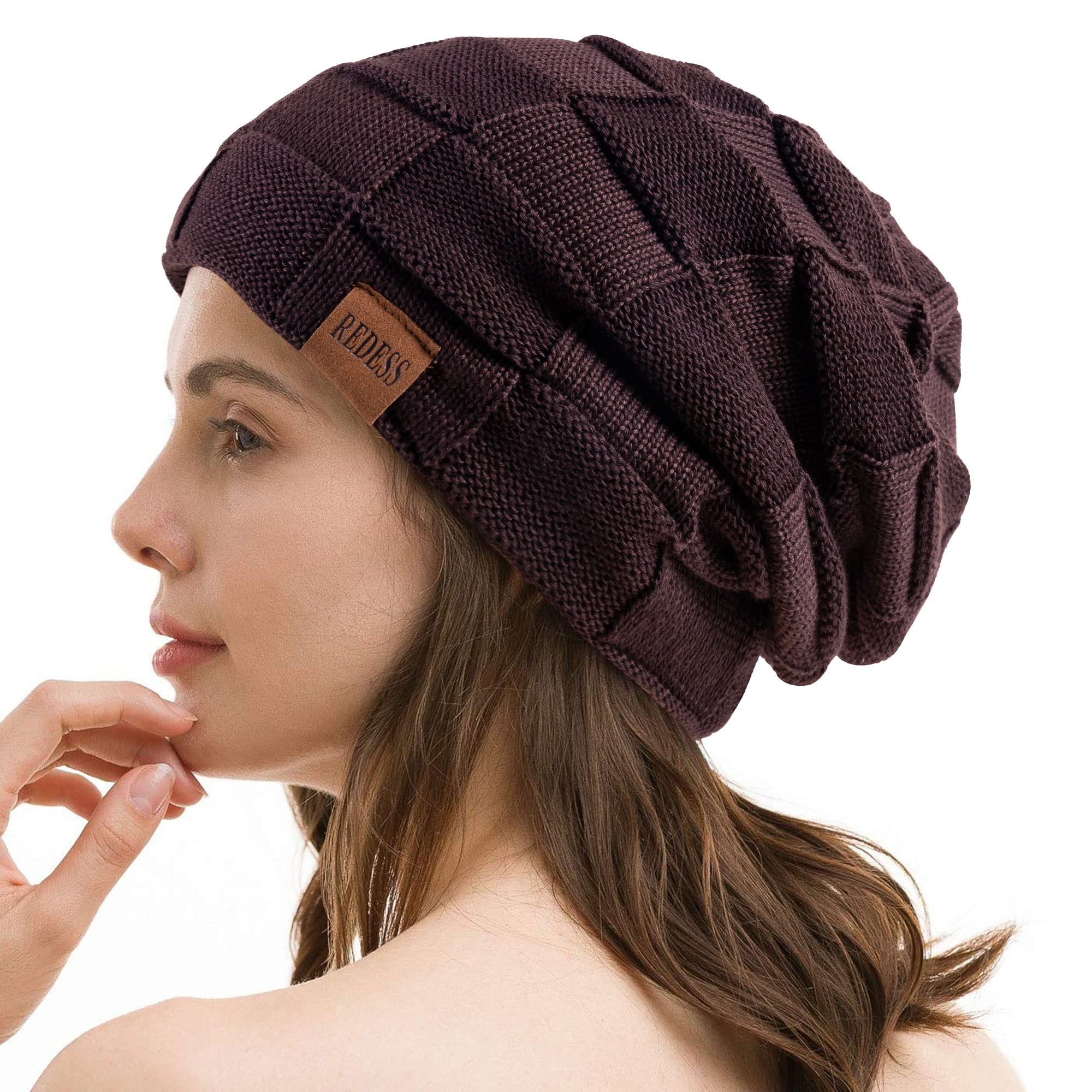 REDESS Cappello a Berretto per Uomini e Donne Cappelli Caldi Invernali in Maglia Slouchy Cappello a Cranio Spesso