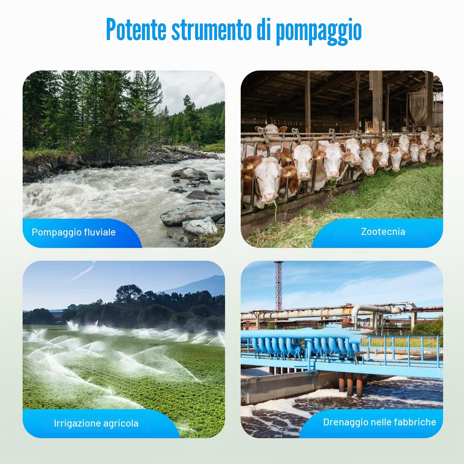 Pompa per acque profonde, 58 cm, in acciaio inox, 0,5 KW, per pozzi profondi, pompa sommergibile, pompa per pozzi profondi, pompa sommergibile