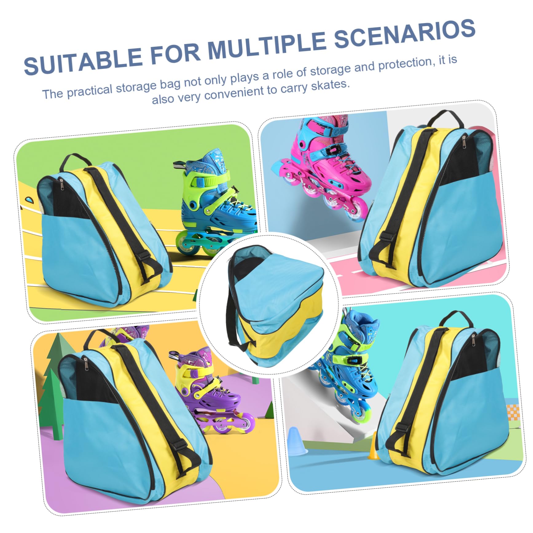 TOYANDONA Borsa per Pattini a Rotelle in Nailon, Comoda da Trasportare, per Protezione e Custodia, per Donna e Uso Sportivo