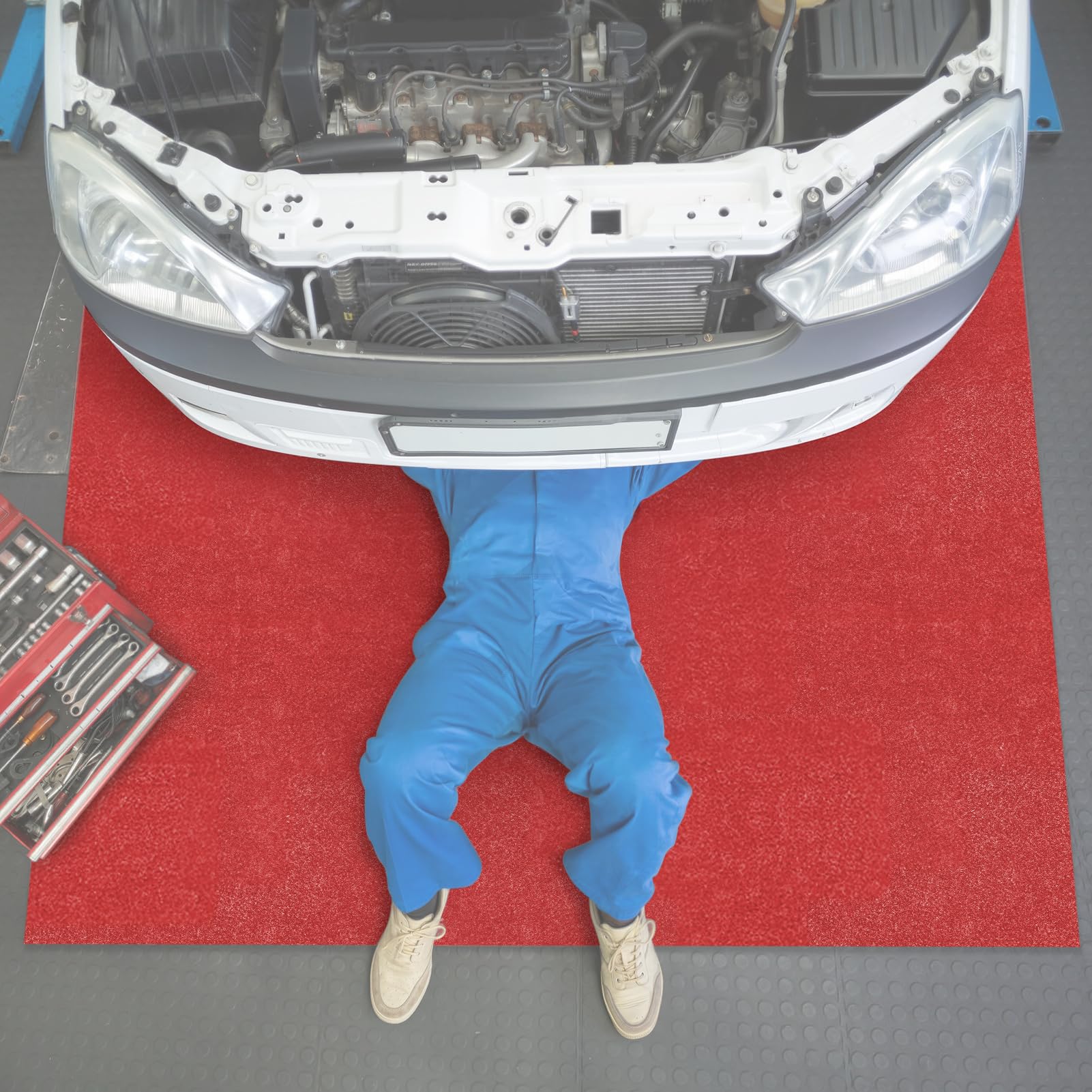 Tapis Garage Sol Antidérapant Imperméable, Tapis de Sol Voiture et Moto Découpable 520×223 cm, Revêtement Protection Sol Garage pour Voiture Moto Atelier, Tapis Découpable Absorbant Huile Eau (Black)