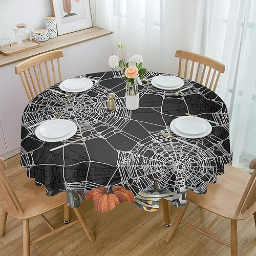 Miniatura 2 de ZOE GARDEN Halloween Round Tablecloth Waterproof & Stainproof Tablecloths, Wipeable Table Cloth Wrinkle-Free for DiningPartyWedding Horror Pumpkins