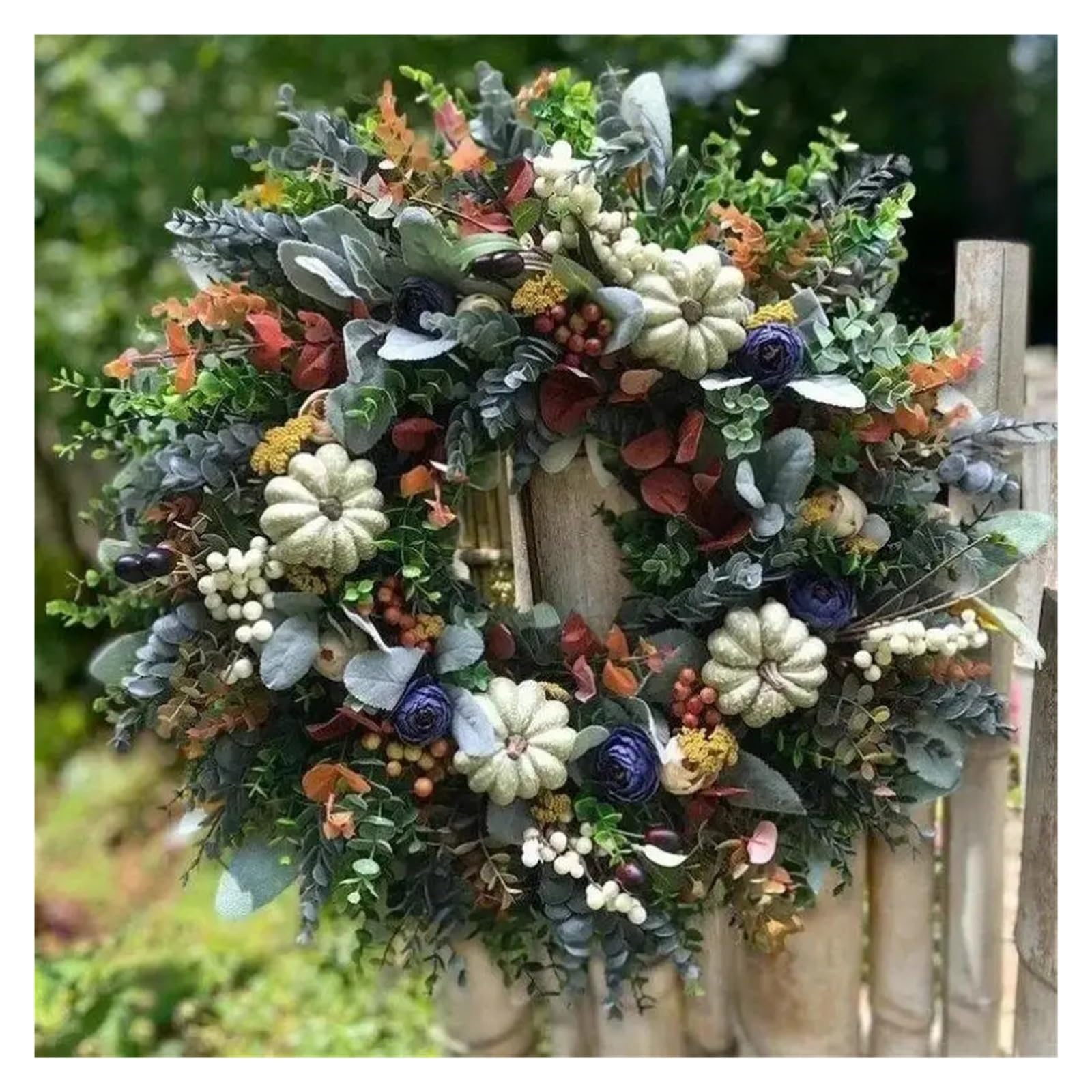 Coronas Decorativa Guirnalda de Puerta otoño Calabaza Ranunculus