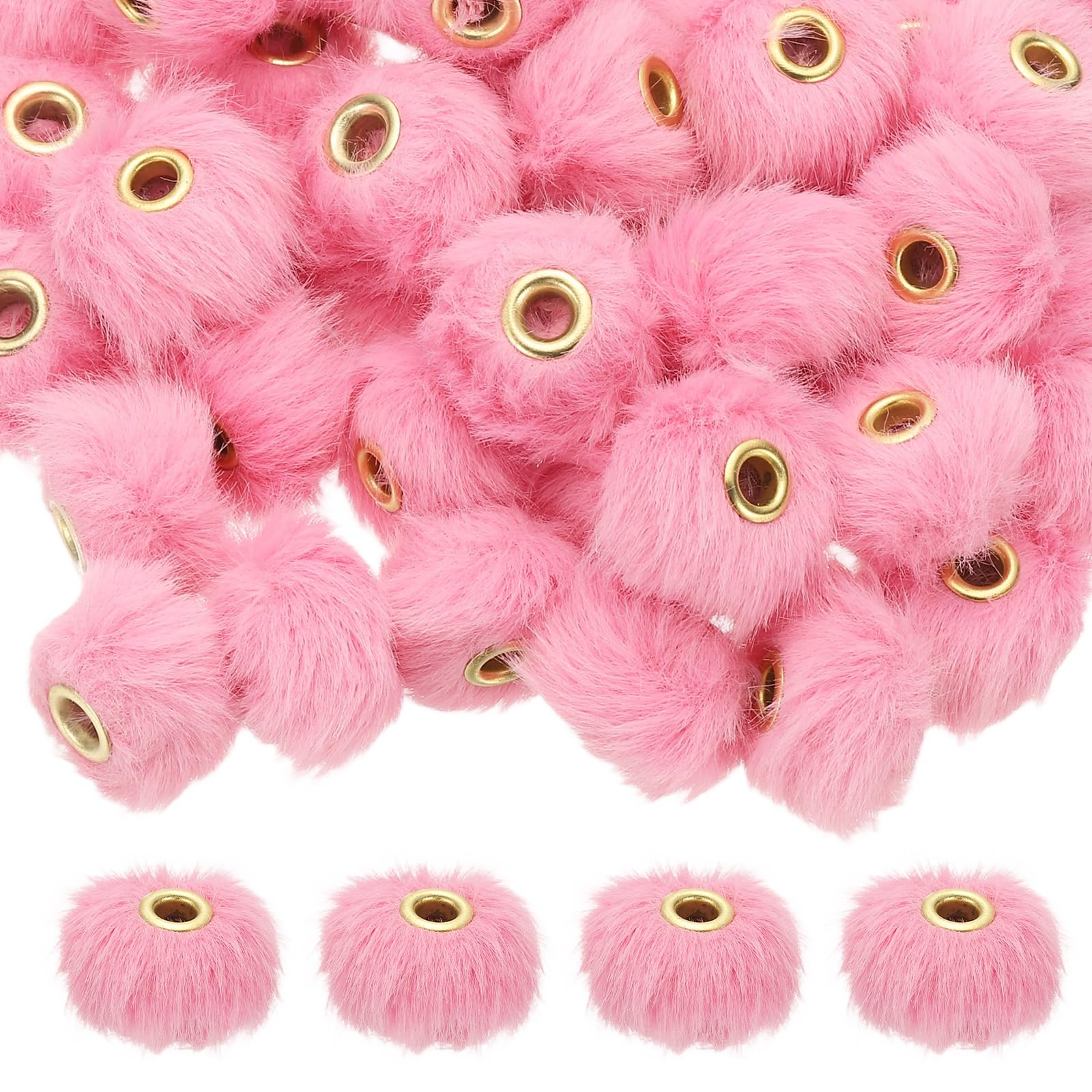 Perles pompons fausse fourrure 2cm pour loisirs créatifs fabrication bijoux et artisanat