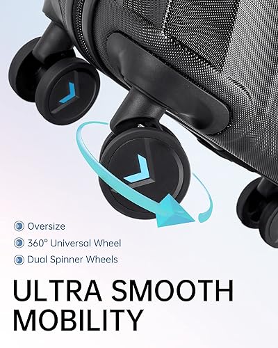 Vista 4 de BAGSMART Equipaje de viaje para equipaje de mano, Negro -, Cerradura Tsa