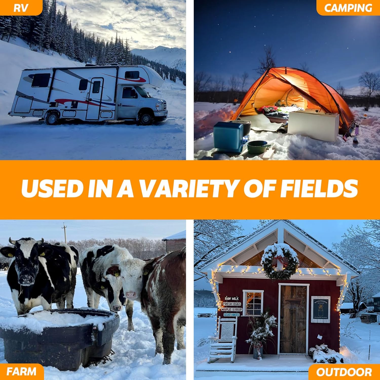 RV Heated Drinking Water Hose, 25ft Heated Freshwater Hose with Fittings for RV, Heated RV Hose with Energy Saving Thermostat, -45 ℉ Antifreeze Heated Garden Pipe and Leakage Protector, RV Accessories