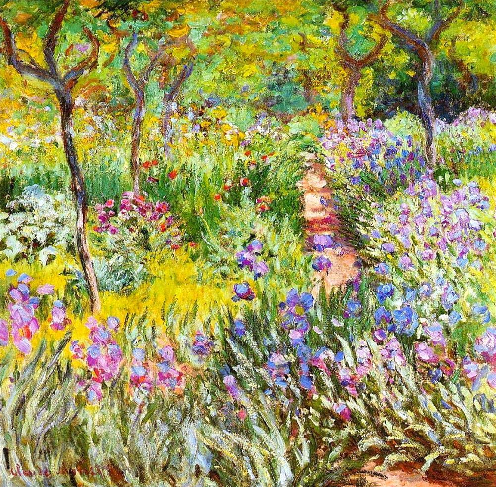 Huile sur toile Le jardin d'iris à Giverny par Claude Monet peint