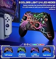 Vista 3 de Controlador inalámbrico Switch Pro para Nintendo Switch ControllerSwitch LiteSwitch OLED, luz LED multiplataforma Windows PC IOS Android Switch
