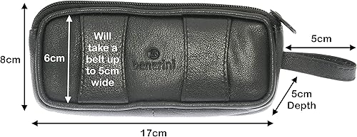 Miniatura 7 de Suave piel de cordero Double espectáculoCarcasa con Trabilla para Cinturón negro Negro