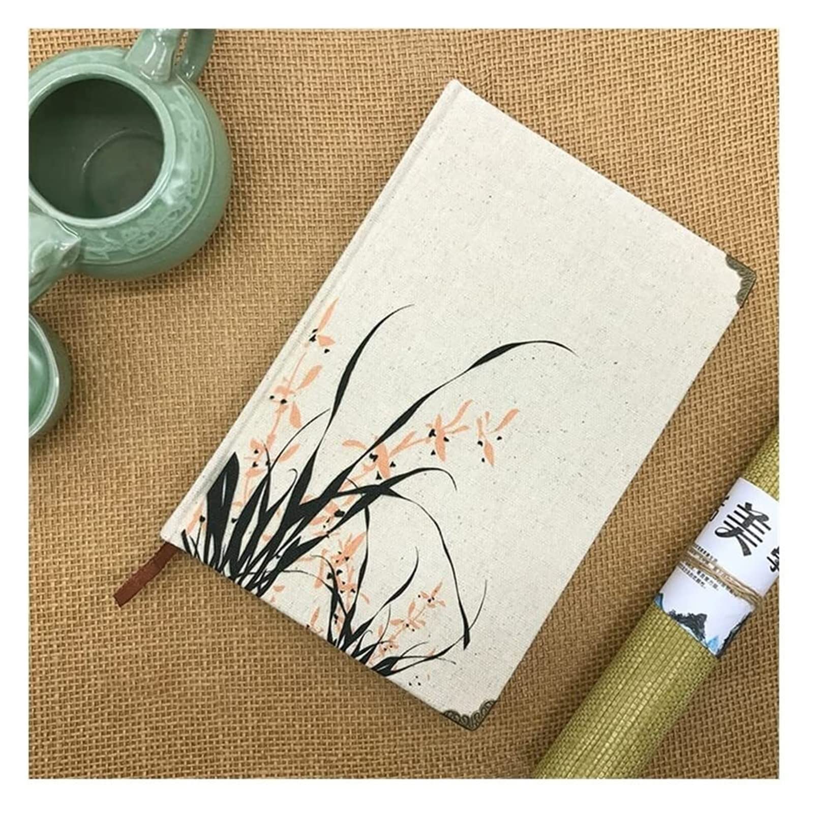 Carnet de notes voyages cahier peinture à l'encre fleurs lotus pour homme femme