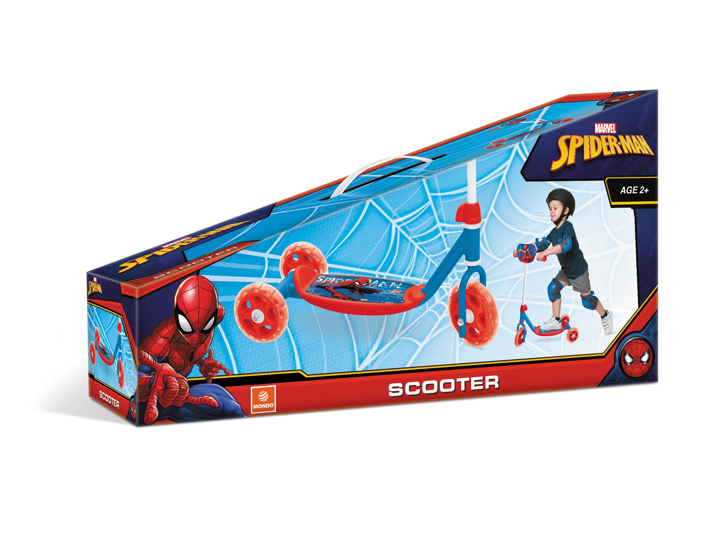 Mondo Toys - MY FIRST SCOOTER SPIDERMAN - Trottinette 3 roues pour enfant 2/3/4 ans - 28692, Animé, Taille unique