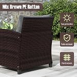ORALNER 3 Pieces Wicker Patio Furniture Set, Outdoor Conversation Set Rattan Chairs with Soft Cushions, Glass Coffee Table, Bistro Set for Front Porch Balcony Garden Deck Poolside (Grey)