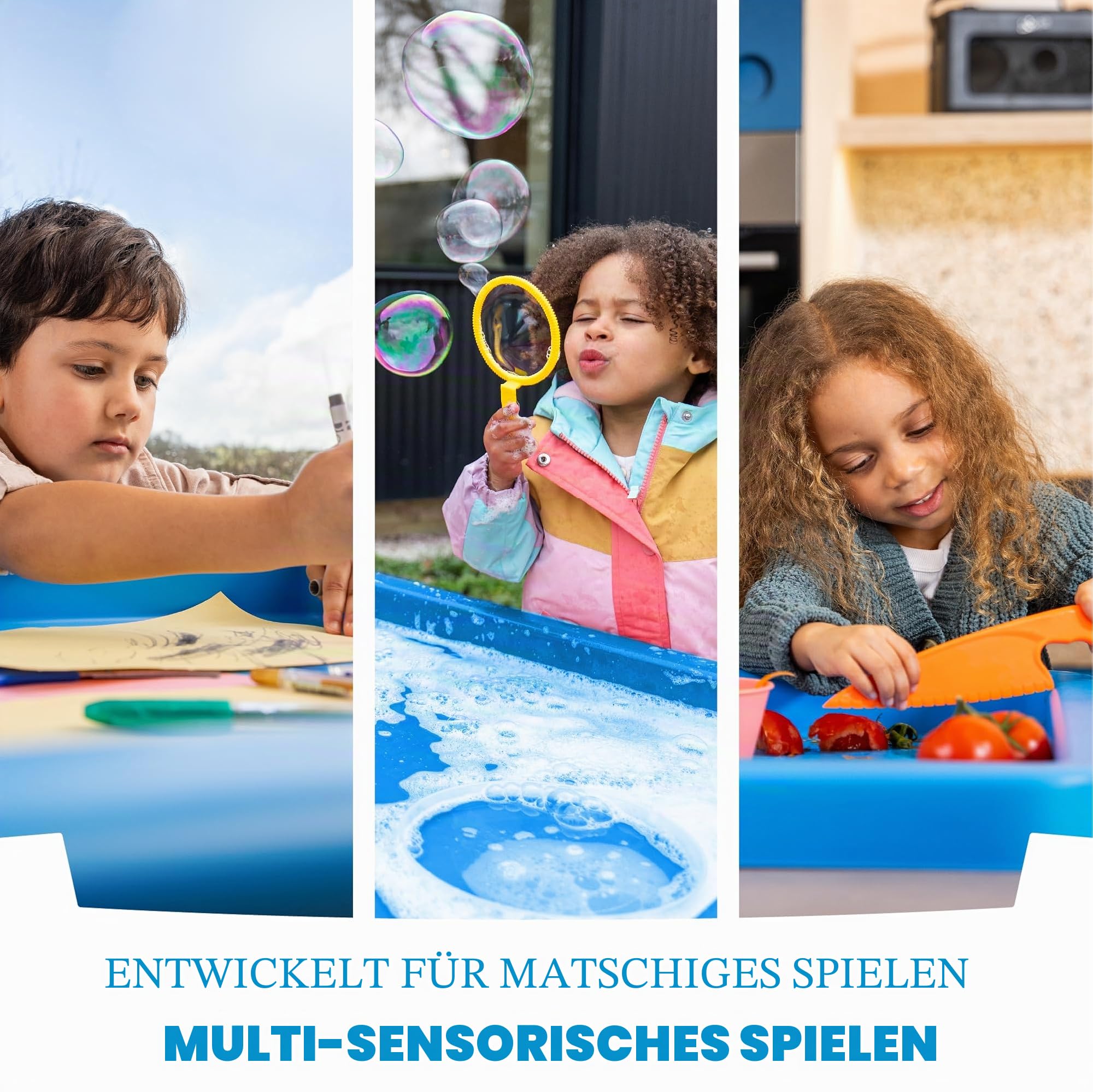 Play Tray Aktivitätstisch für Kinder, sensorischer Kinderspieltisch, Wasser- und Sand-Spieltisch, für den Innen- und Außenbereich