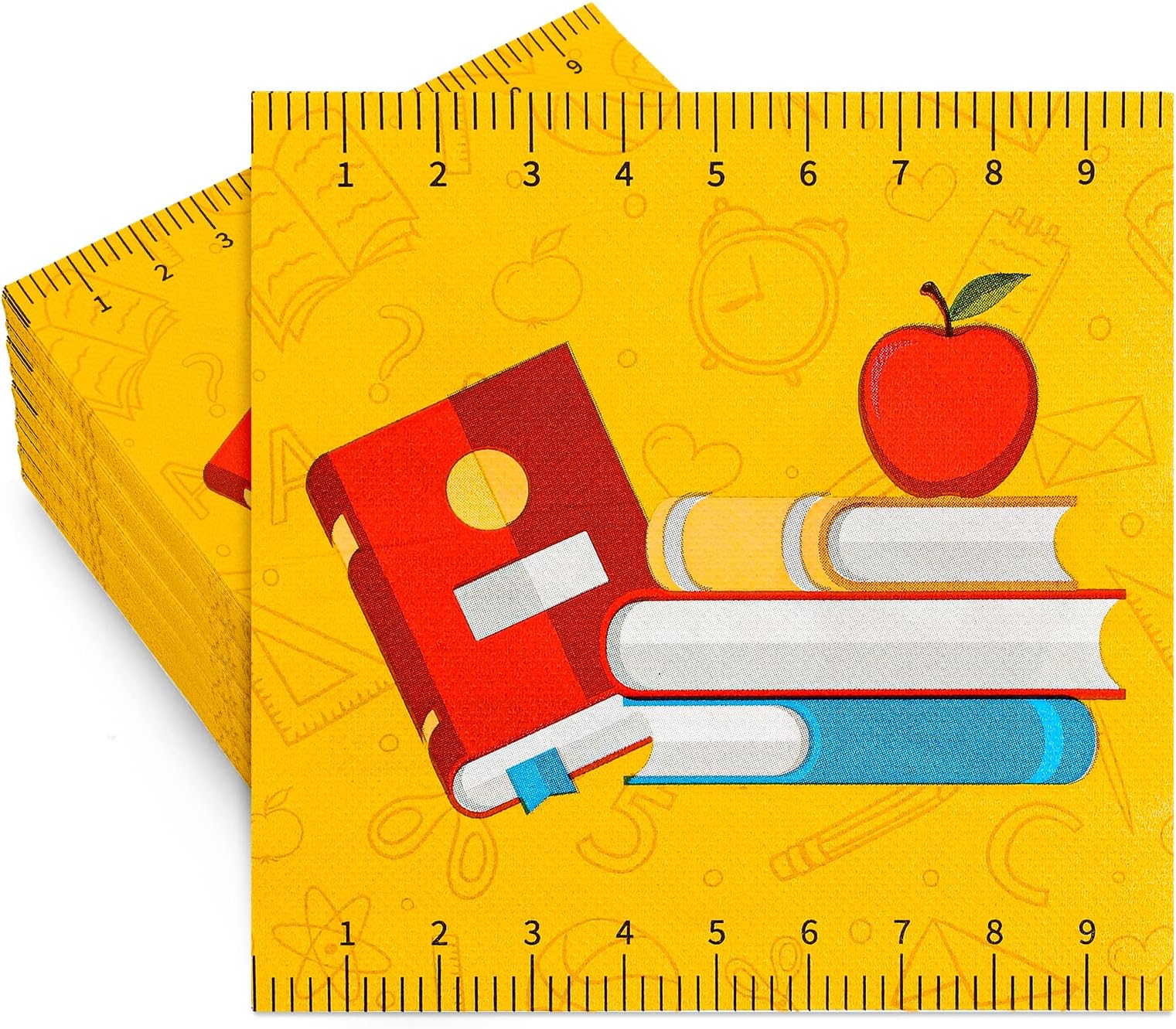 Quera 50 Pack Back to School Paper Napkin 6.5'' x 6.5