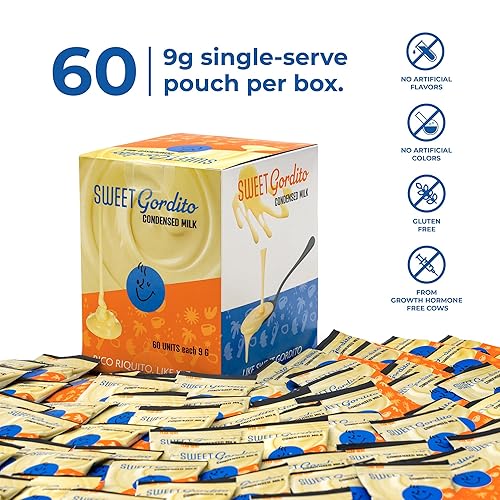Miniatura 4 de Sweet Gordito - Crema de leche condensada endulzada individual - 60 cremas individuales de café, no refrigeradas, para café y té, paquetes