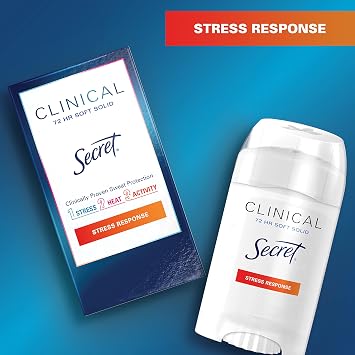 Secret Antiperspirant Clinical Strength Deodorant for Women, Soft Solid, Stress Response, 1.6 Oz, (Pack of 3)
