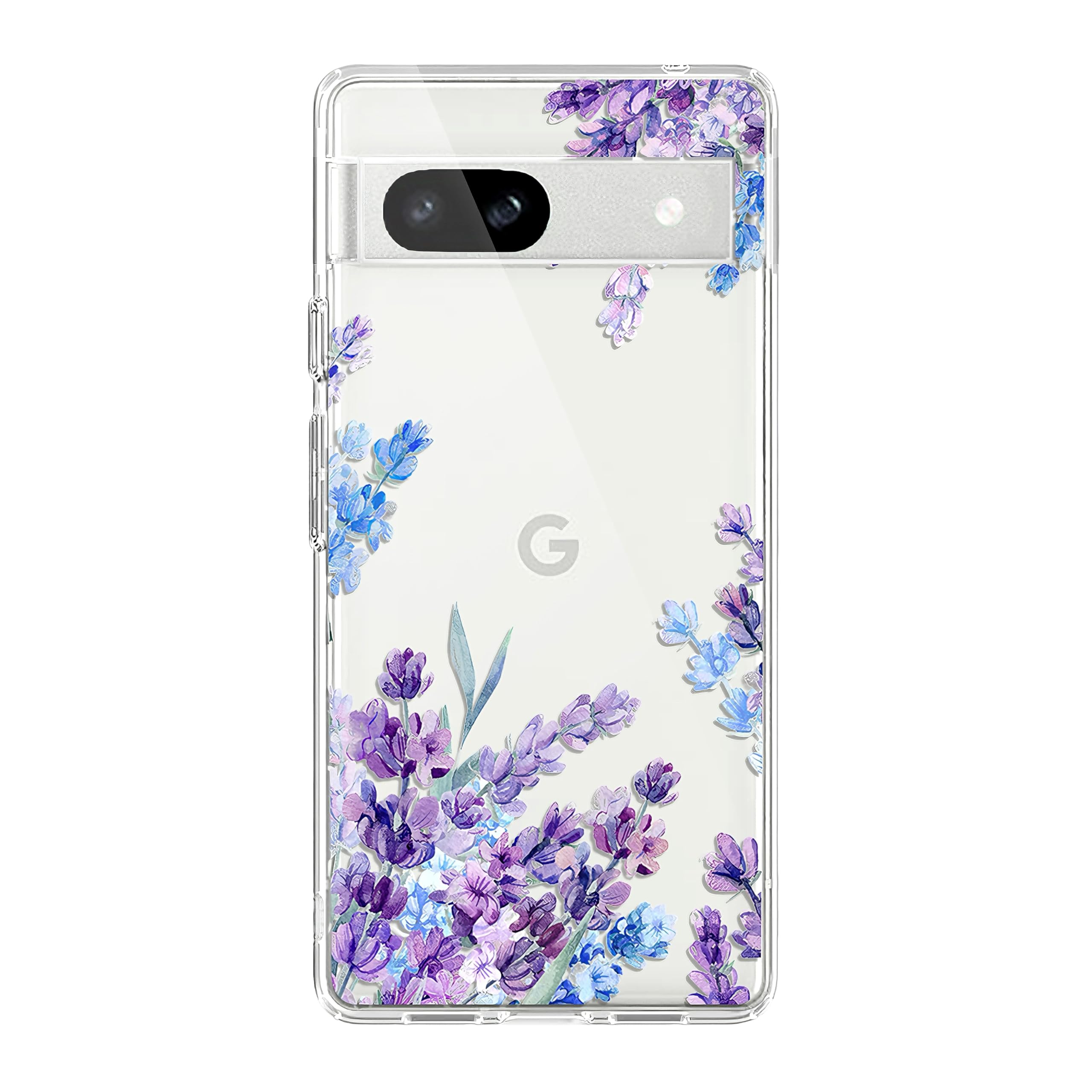Cute Case Compatible with Pixel 8a,Lavender Flower Floral Pattern Design Clear Ultra Slim Fit Cover for Women Girls,Not Yellowing Soft TPU Silicone Shockproof Protective case for Pixel 8a