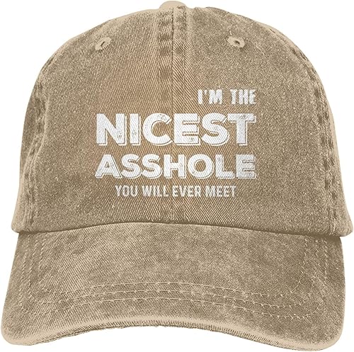 Miniatura 7 de Sombrero divertido con texto en inglés "I I'm the Nicest Asshole You Will Ever Meet Hat Women Dad Hat Fashion Cap