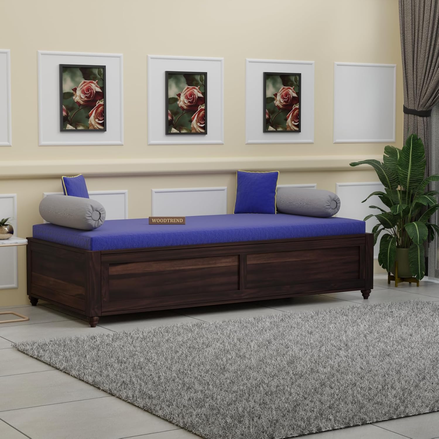 Sofa Cum Bed for Home,Wood Divan Bed for Living Room || Wooden Diwan Bed with Box Storage || Bed/Cot/Palang/Couch || Without Mattress & Pillow || Walnut Finish Sofa Cum Bed for Home,Wood Divan Bed for Living Room || Wooden Diwan Bed with Box Storage || Bed/Cot/Palang/Couch || Without Mattress & Pillow || Walnut Finish
