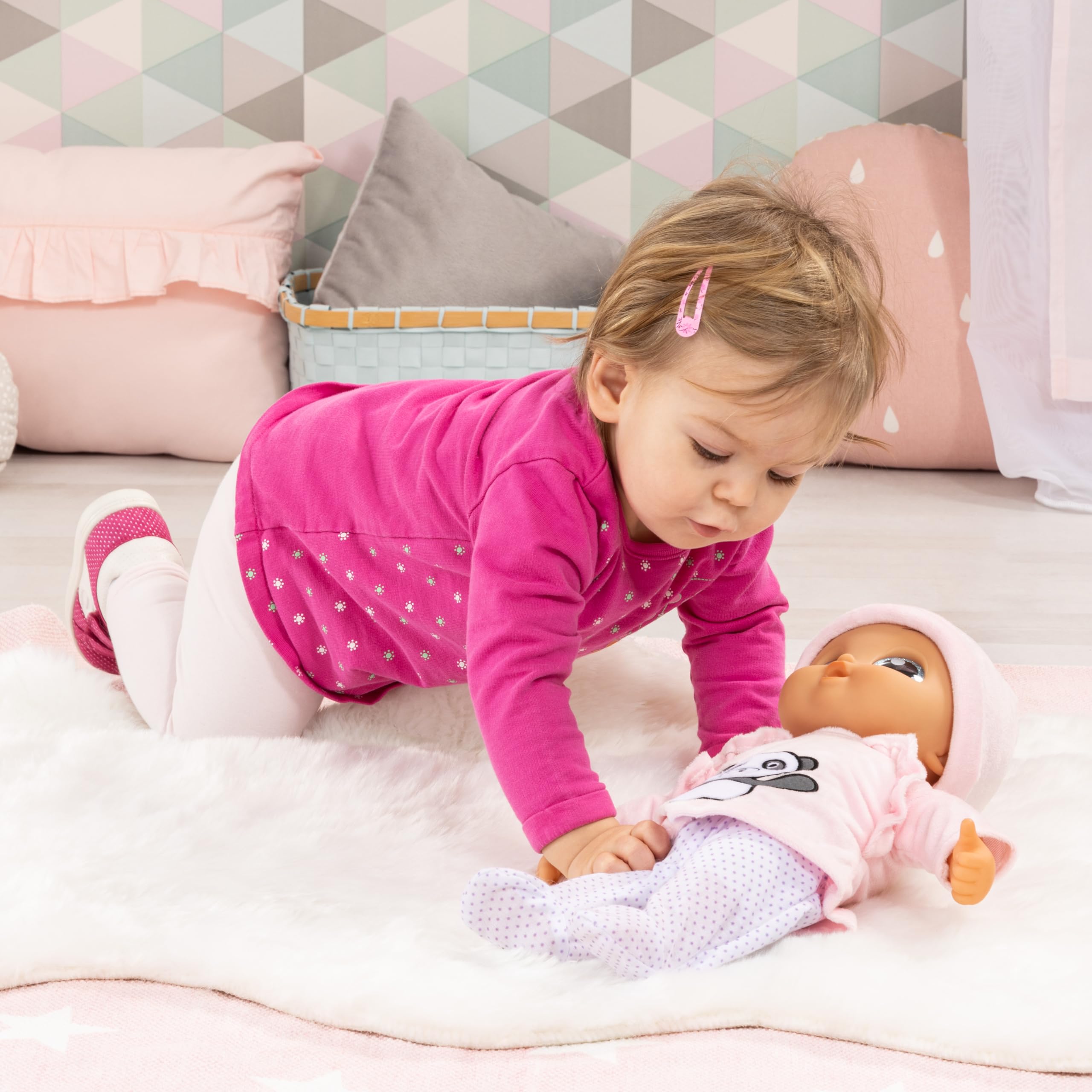 Lalka funkcyjna I Baby Interactive, Lalki, interaktywna lalek | miękkim ciałem i dźwiękami z akcesoriami, 38cm