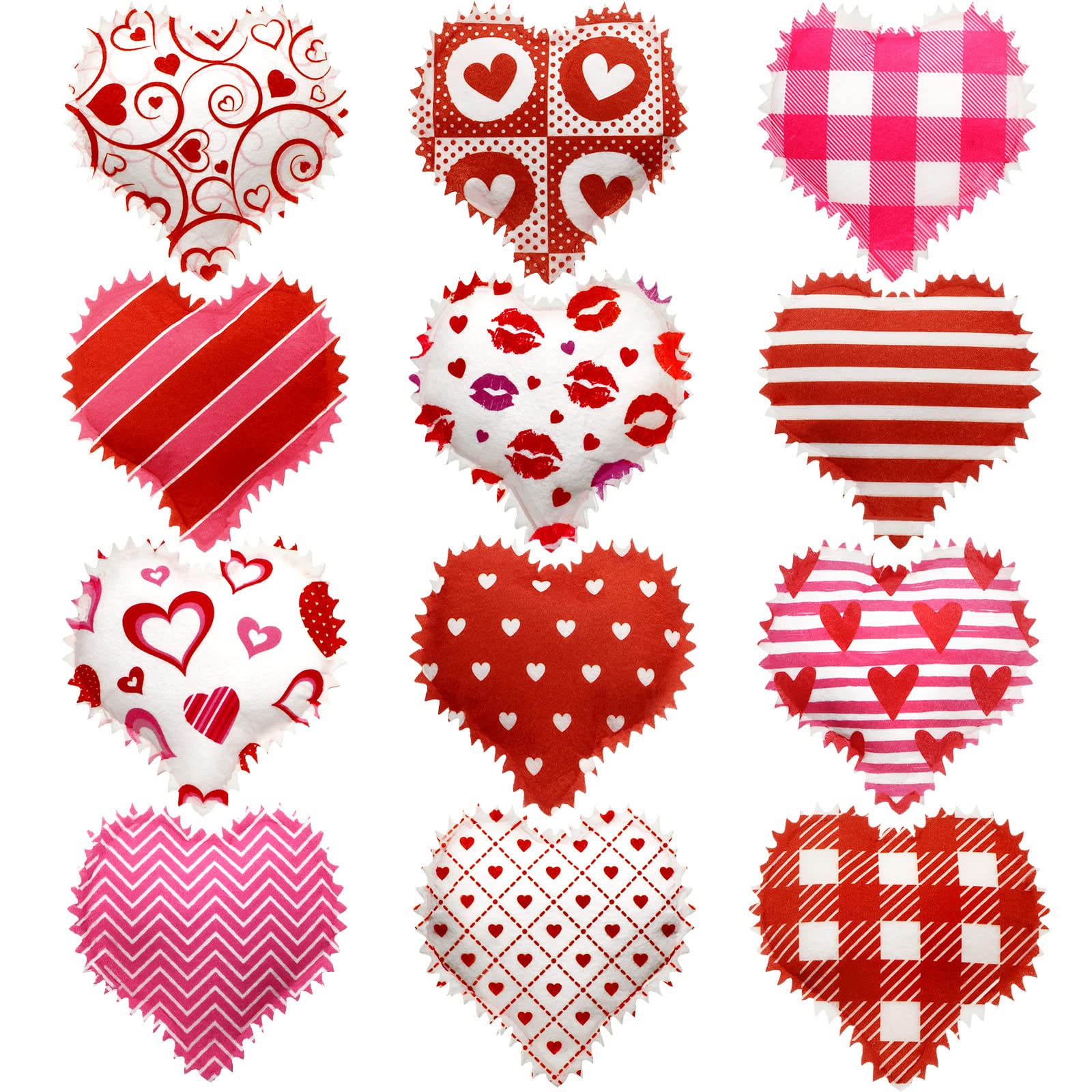 12 Pcs 5 Inch Summer Lemon Stuffed Fabric 4th of July Patriotic Star Firecracker Candy Shaped Fabric Decoration for Tiered Tray Bowl Fillers Summer Independence Day Supplies (Fresh Style)