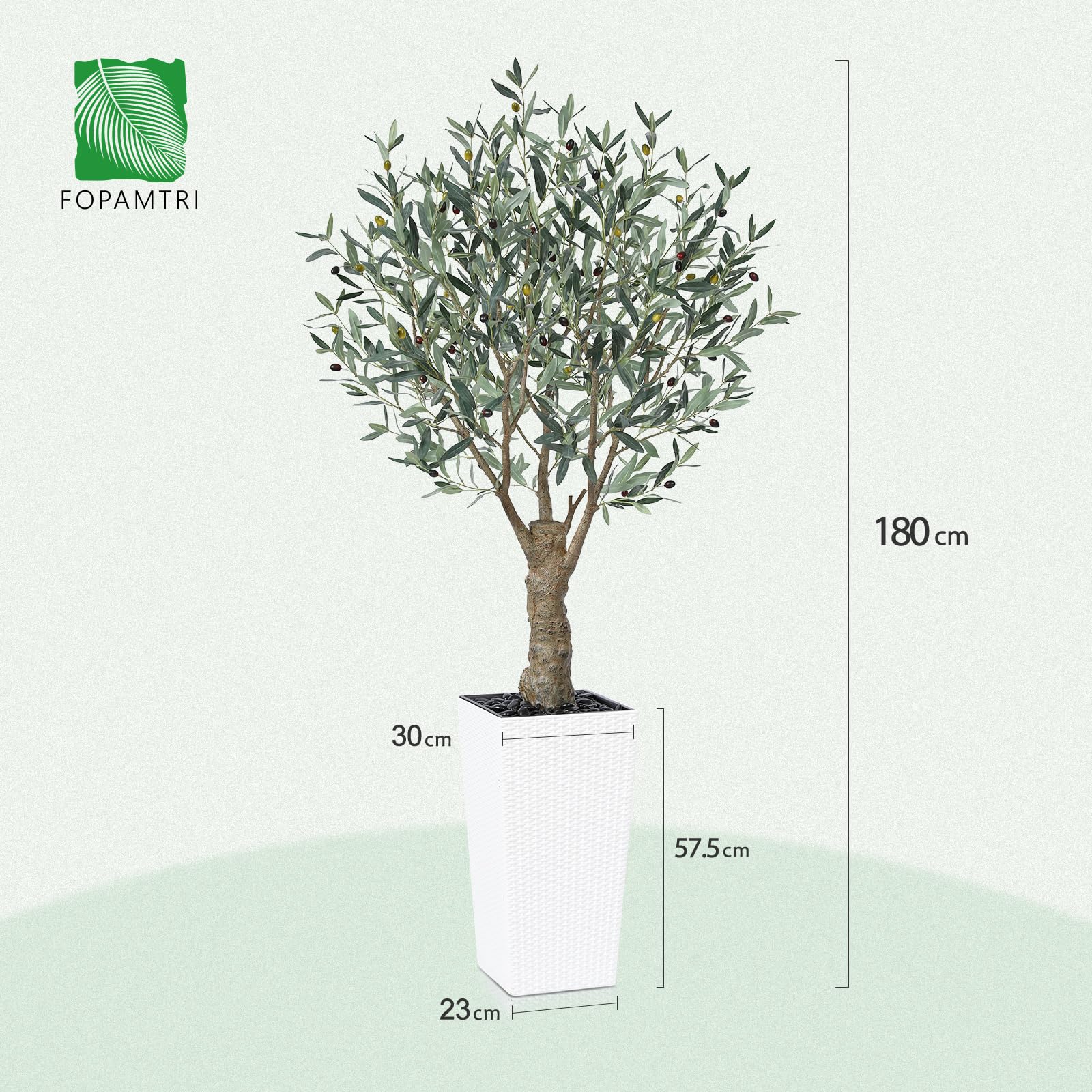Ulivo Artificiale 1,5 M Con Vaso Bianco – Finto Albero Con Frutti Realistici Per Decorazione Interna - 4