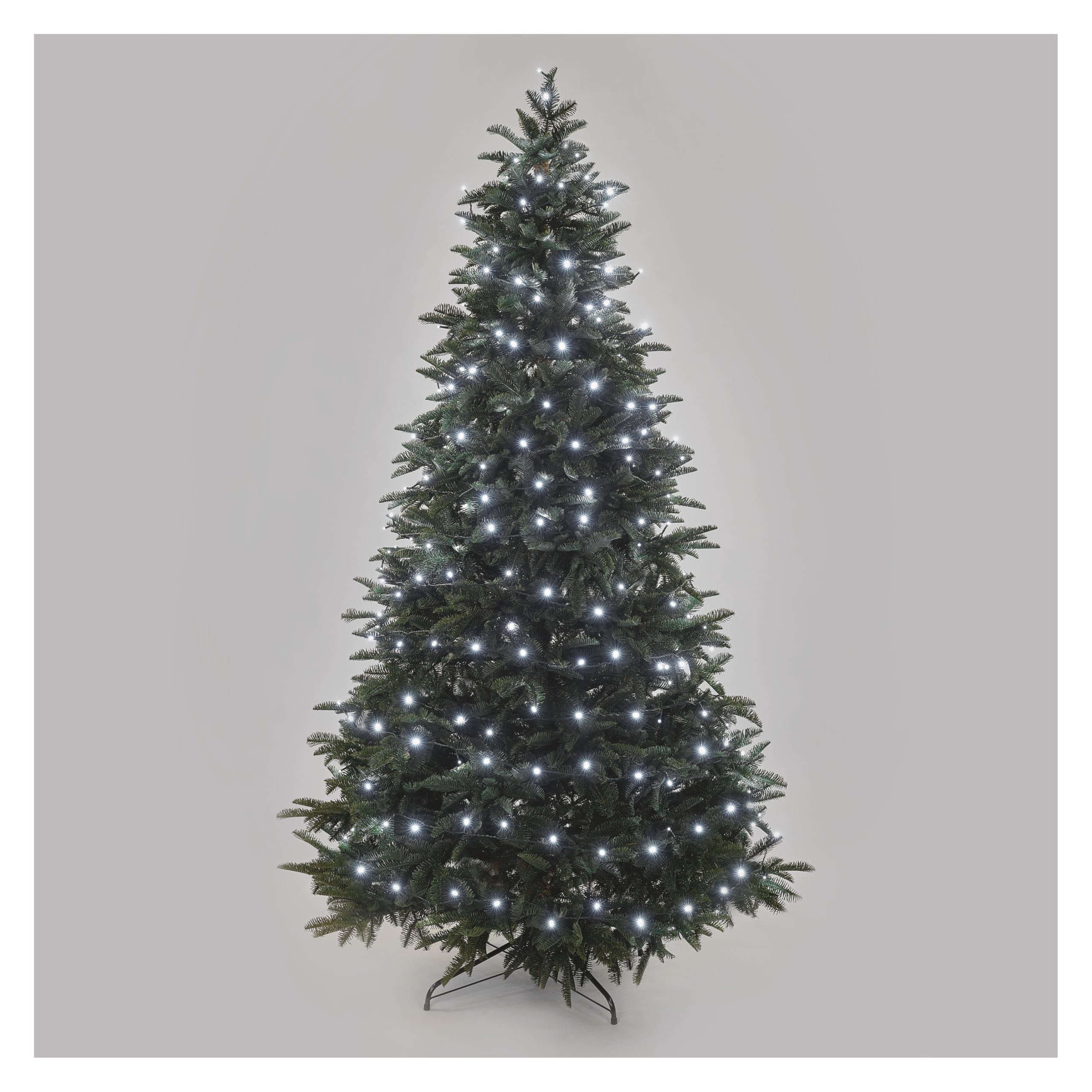 EMOS LED-Lichterkette kaltweiß für Innen und Außen, 50m lange IP44 Weihnachtslichterkette mit 500 LEDs + 5m Zuleitung und Netzteil, 8 Modi und 6h Timer Funktion, für Party, Weihnachten, Deko