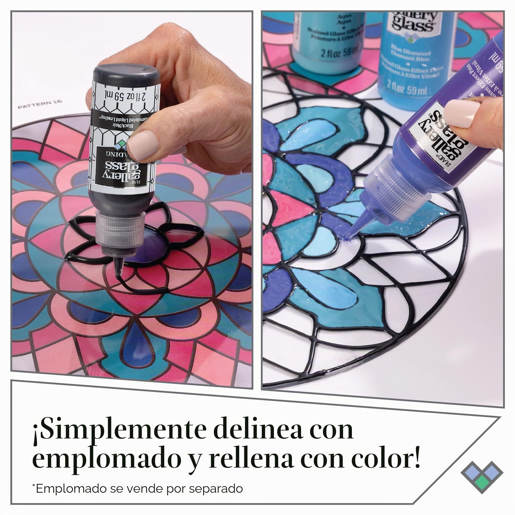 Gallery Glass Juego de Pintura acrílica para Ventanas formulada para no tóxica, Principiantes y Artistas, dieciocho Botellas, 2 onzas, Colores Surtidos 1