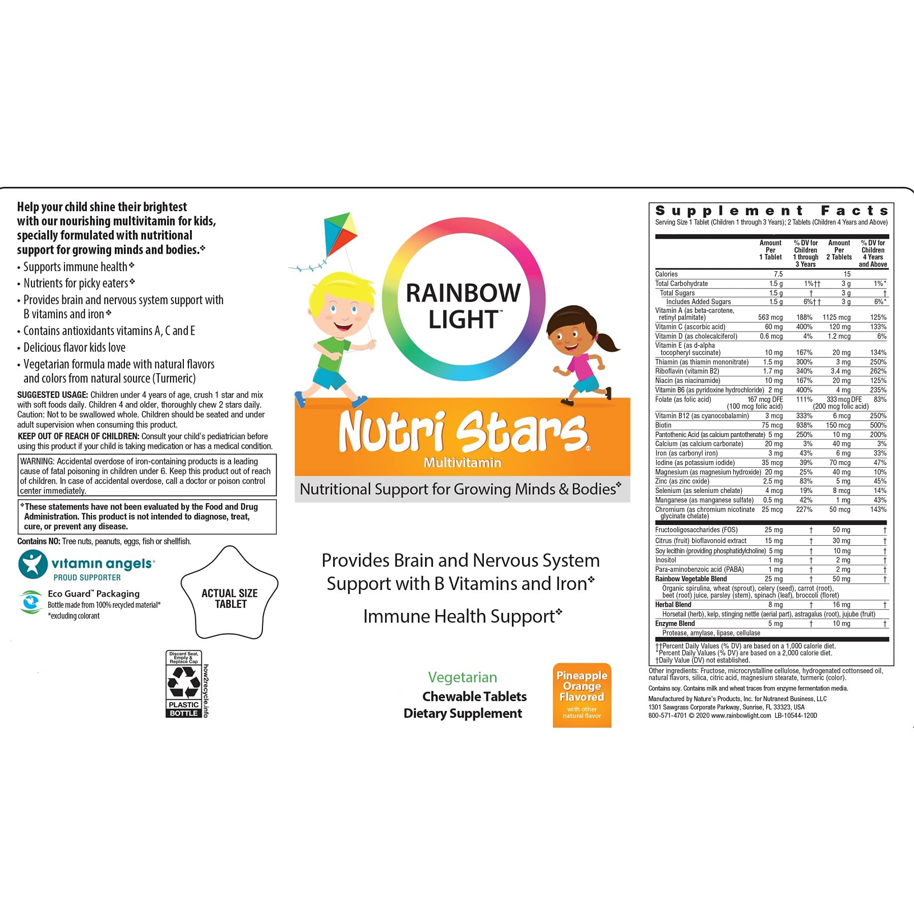 Buy Rainbow Light Nutri Stars Multivitamins for Kids Provides Brain and