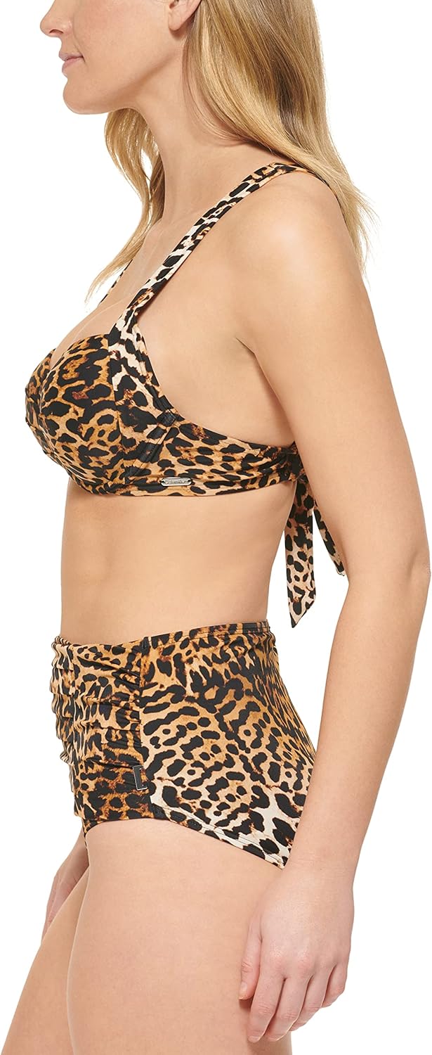 Calvin Klein Womens High Waisted Ruched Classic Bikini Set - Image 3