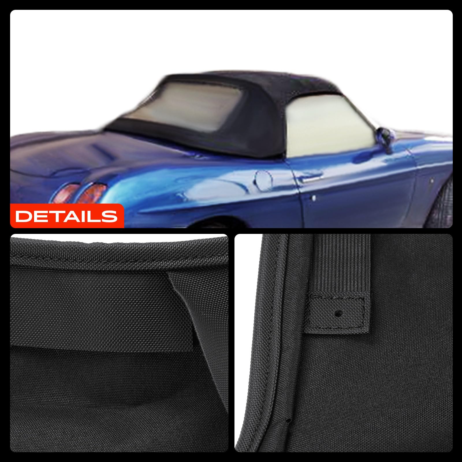 Frankberg Cabrioverdeck Softtop Verdeckbezug Schwarz Kompatibel mit Barchetta 183 Cabriolet 1.8 16V 1995-2005 Replace# 0010