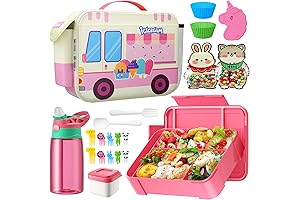 Insulated Kids Lunch Bag Set With 6 Leak-Proof Compartments