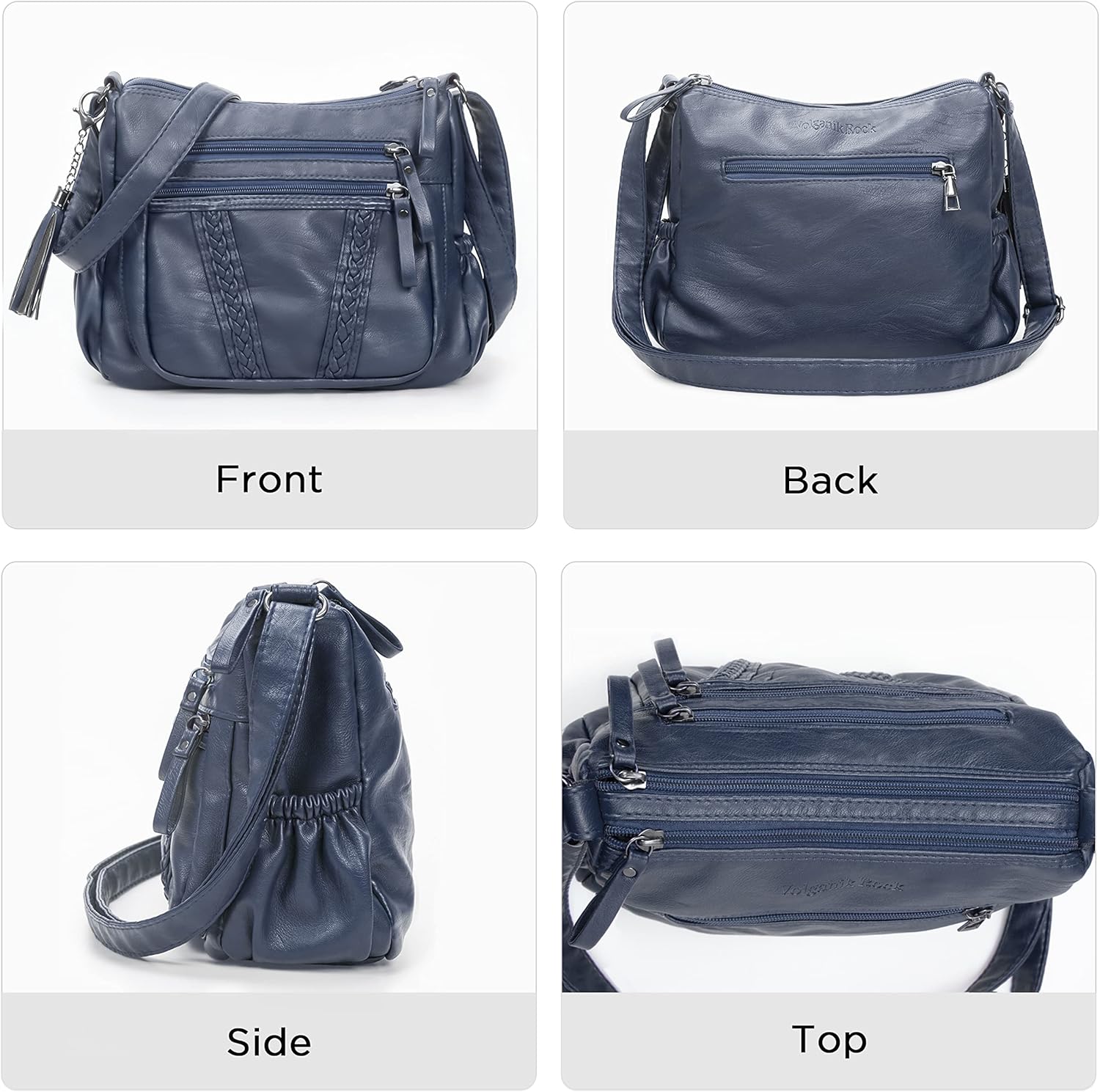 VOLGANIK ROCK Crossbody Bag for Women with Tassel Ladies Soft PU leather Purses and Handbag Pocketbooks - Image 4