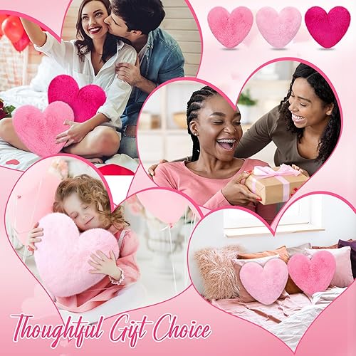 Miniatura 10 de 6 almohadas de piel sintética de conejo con forma de corazón, lindas almohadas de sofá, almohadas decorativas suaves para cama, sofá, niñas y