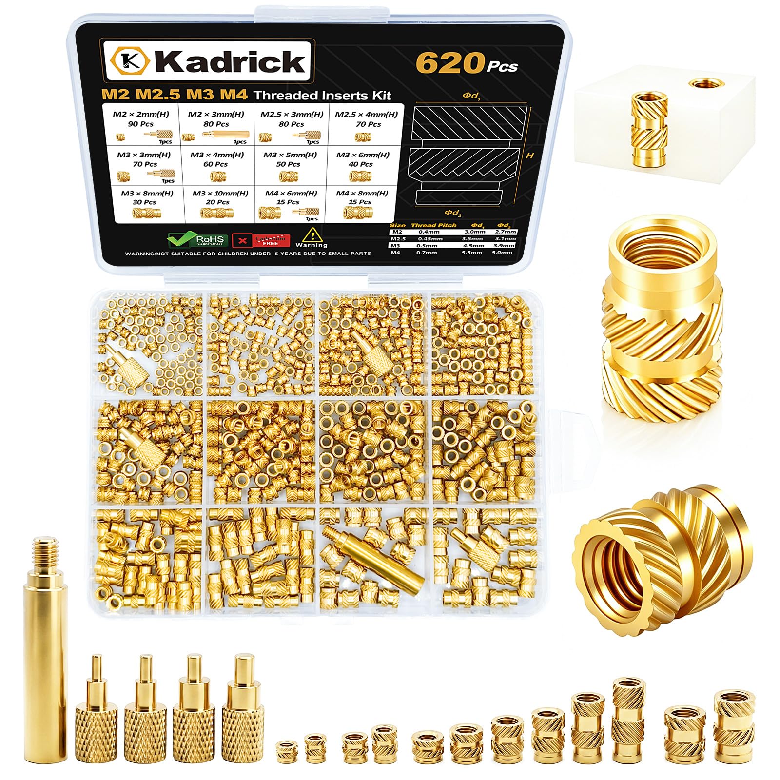3D Printing Thread Inserts - 520PCS Kit -16