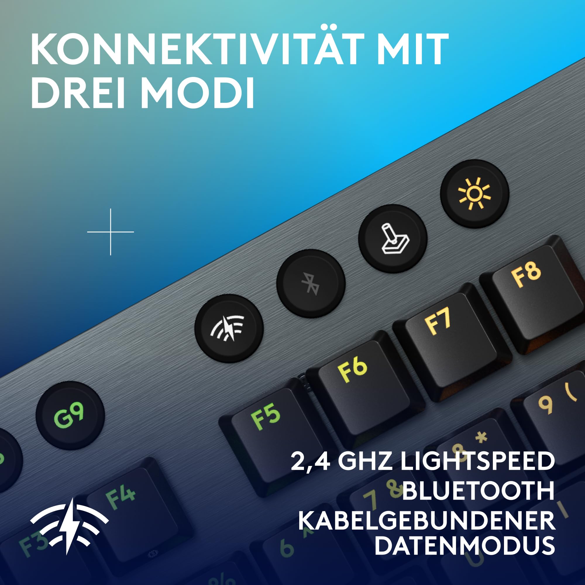Logitech G G915 X Lightspeed - Kabellose, Flache Gaming-Tastatur, Double-Shot-PBT-Tastenkappen, voll programmierbare Tasten, RGB-Hintergrundbeleuchtung, GL Brown-Tactile, PC/Mac, DEU QWERTZ -Schwarz