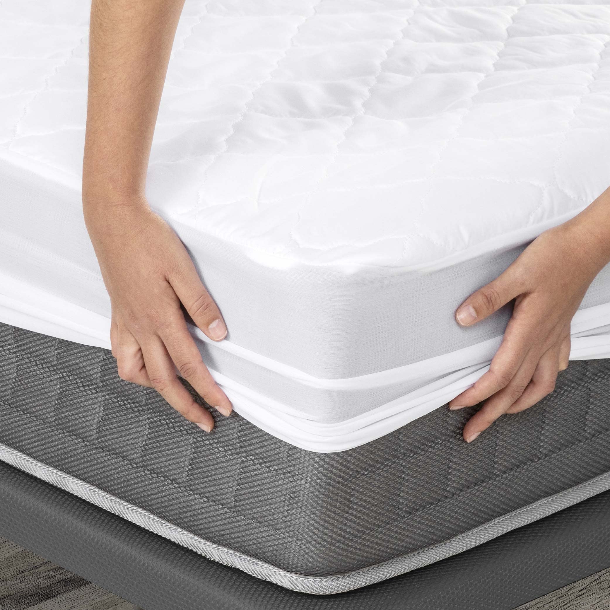 Nalui - Pack 2 Protectores de Colchón Impermeables 140x190/200cm. Cubre Colchón Ajustable, Acolchado y Transpirable con Tratamiento Antiácaros | Fabricado en España [≤30cm Altura]