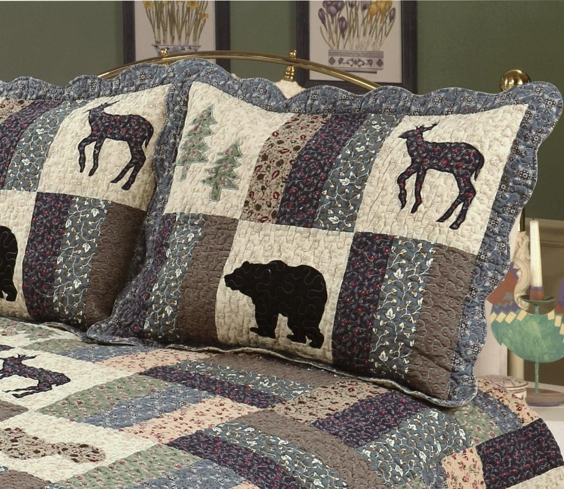 Elegant Decor Highlands Cotton Rustic Patchwork Quilt Collection (Standard Sham 20" W x 26" L)