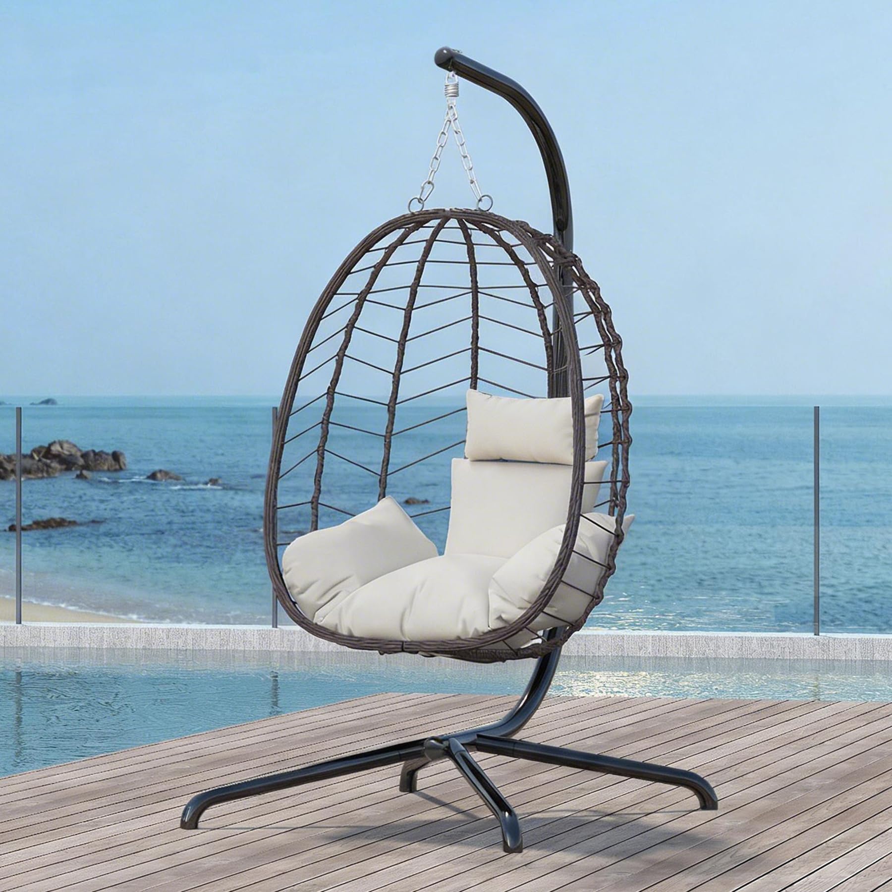 Amazon.com: LEX CRAFT Hanging Egg Chair with Stand, Swinging Egg