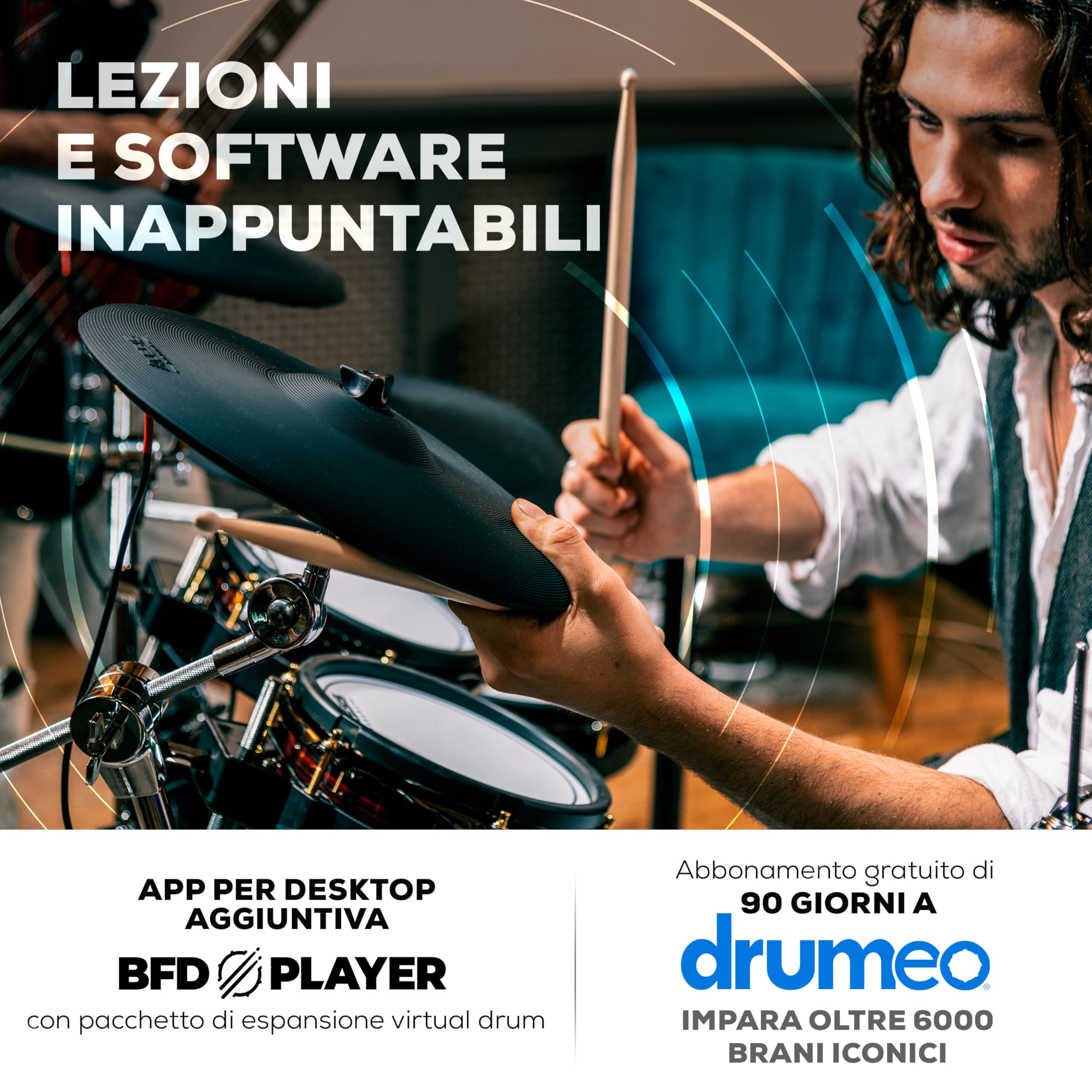 Alesis Strata Core Batteria Elettronica | Rullante Dual-Zone 12", 3 Tom Dual-Zone, Cassa 8", Piatti ARC Tripla-Zona, Hi-Hat Magnetico, Motore BFD, 370+ Pezzi Kit