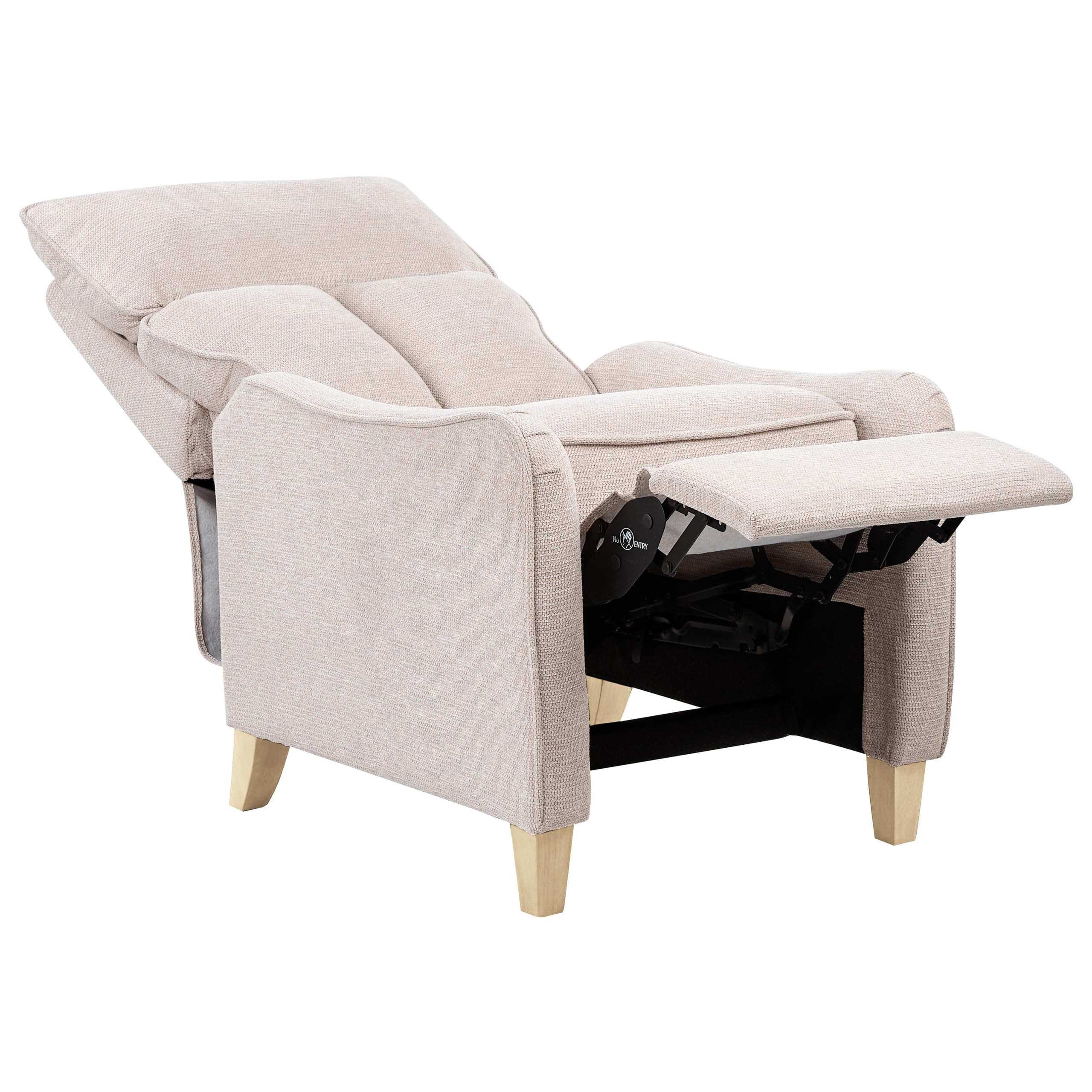 Beliani Fauteuil Inclinable en Tissu Beige Repose-Pieds et Dossier Réglable Rétro Royston
