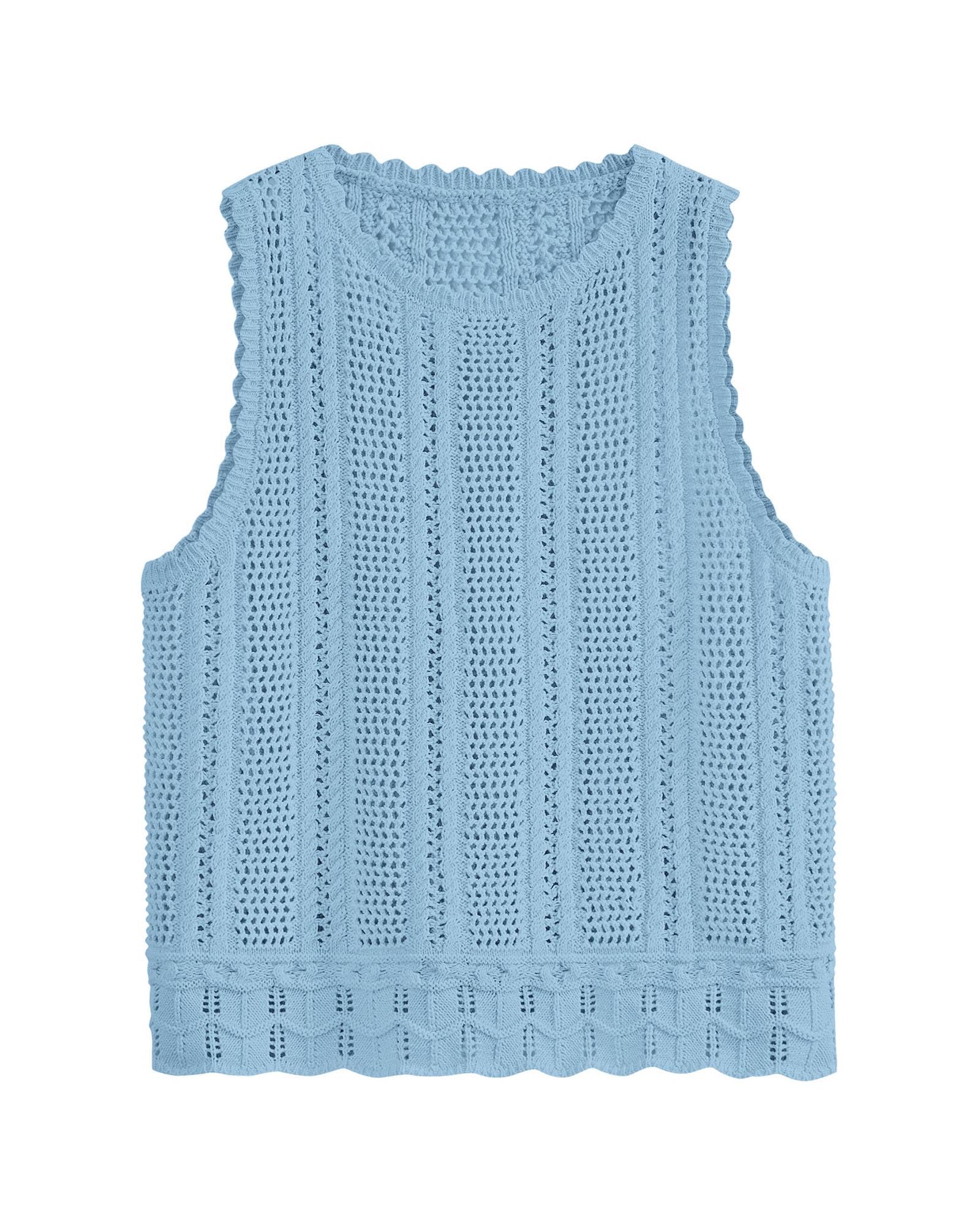 Beach Vacation Clothes for Women Spring Summer Crochet Sweater Vest Tank Tops Cover Ups Resort Cruise Outfits 2026-image-24