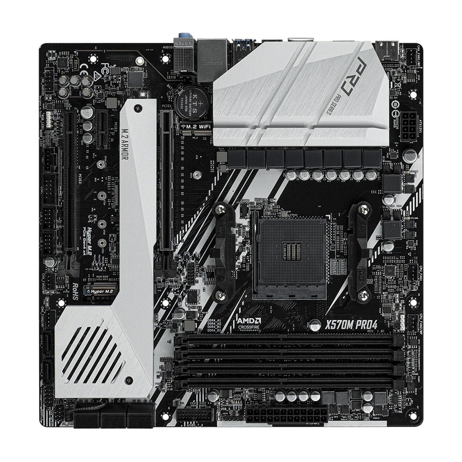 Placa Madre Fit For ASRock X570 Ryzen 5 5500 CPU X570M Pro4