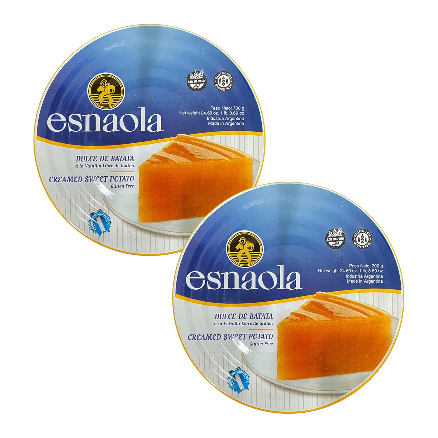 ESNAOLA Dulce de Batata 700 grs. - 2 Pack. Gluten Free / Creamed Sweet Potato.
