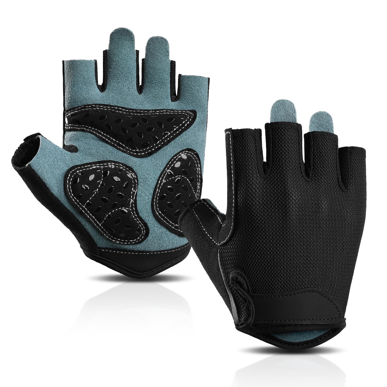 Braventure Cycling Gloves for Men: Bike Gloves Half Finger Road Bike MTB Gloves, Anti-Slip Bicycle Glove for Fitness Outdoor Sports