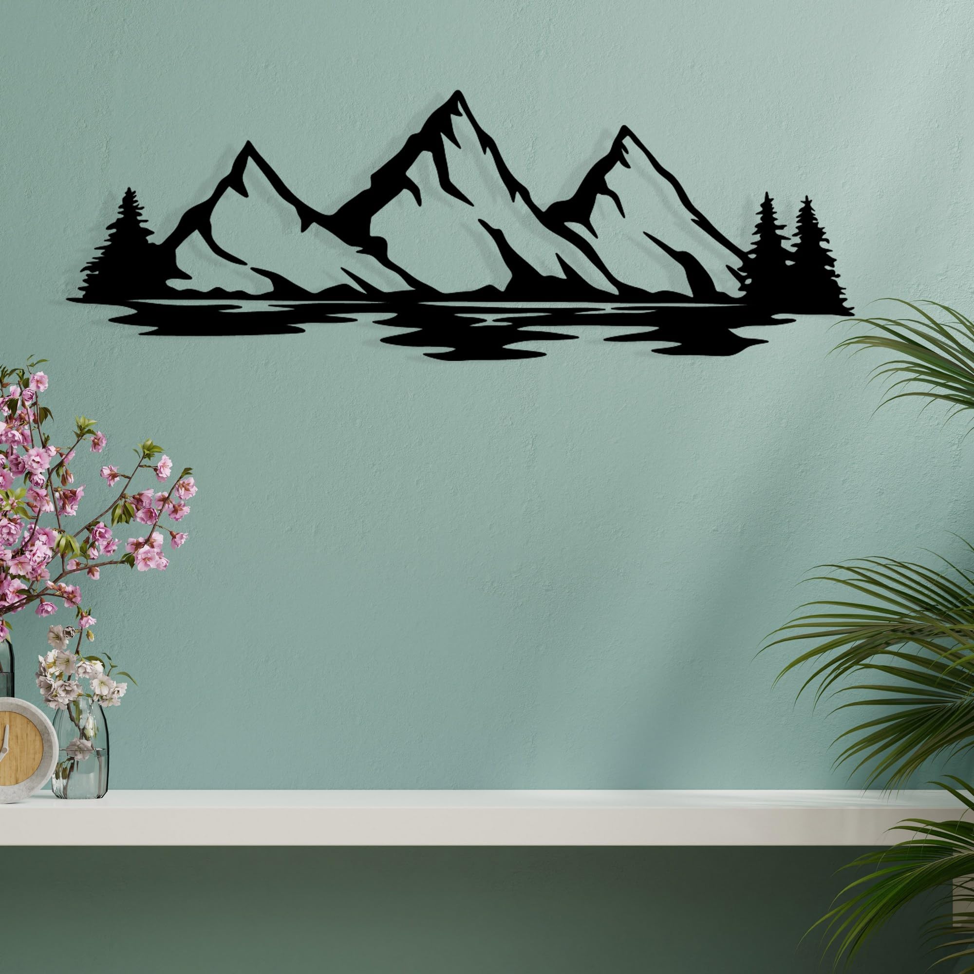 Stylish Black Decorative Metal Wall Accessory, 68.5 x 23.5 cm, 100% Metal, 1.2 mm Thickness, Perfect for Modern Home Decor & Office Spaces