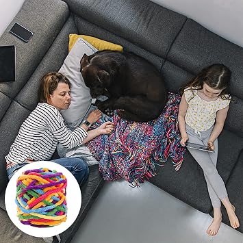 4Pcs 100g Knitting Yarn Acrylic Crochet Yarn Set Bonbons Assorted Colour Wool Knitting Soft Packs Colourful Acrylic Yarn Skeins Large Yarn Crochet Thread Kit for Blankets Sweaters Shoes Hats Scarves D
